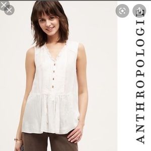 Anthropologie white blouse
